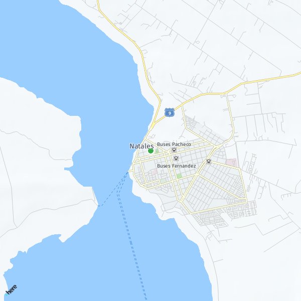 HERE Map of Puerto Natales, Chile